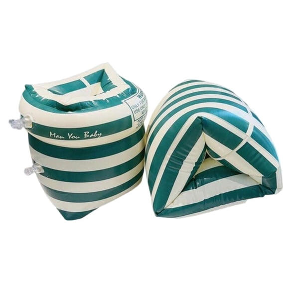 RAIN Swimming Arm Rings Tube Armlets Float Sleeves Pool Inflatable Swim Arm Bands Green Stripe