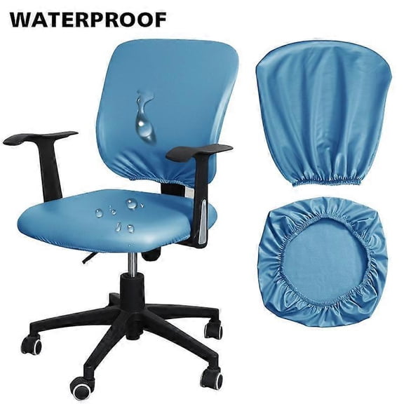 RAIN Waterproof PU Leather Split Chair Cover Stretch Anti-dirty Office Computer Rotate Seat Cover Armchair Slipcover for Home Hotel
