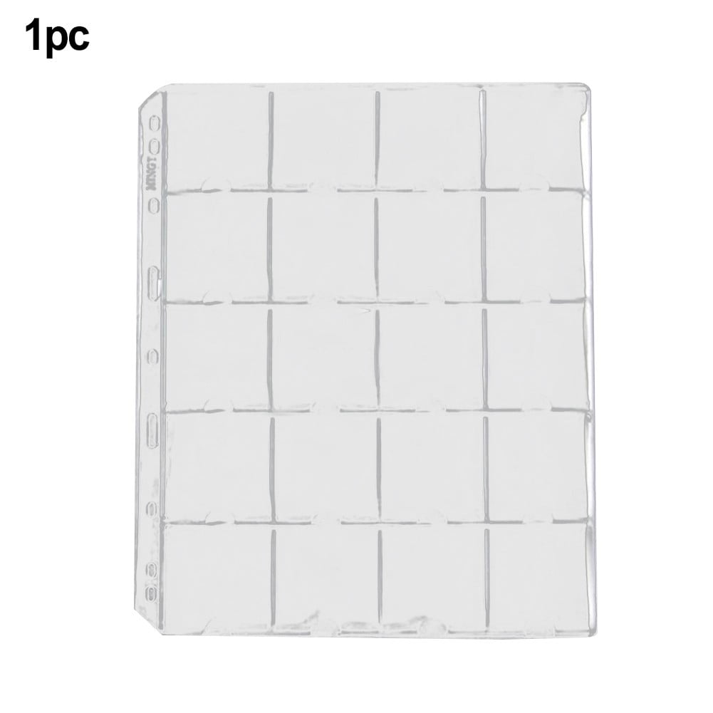 RAINB 1/10 Sheets 20 Pockets Clear Pvc Coin Holder Page Album For Coin