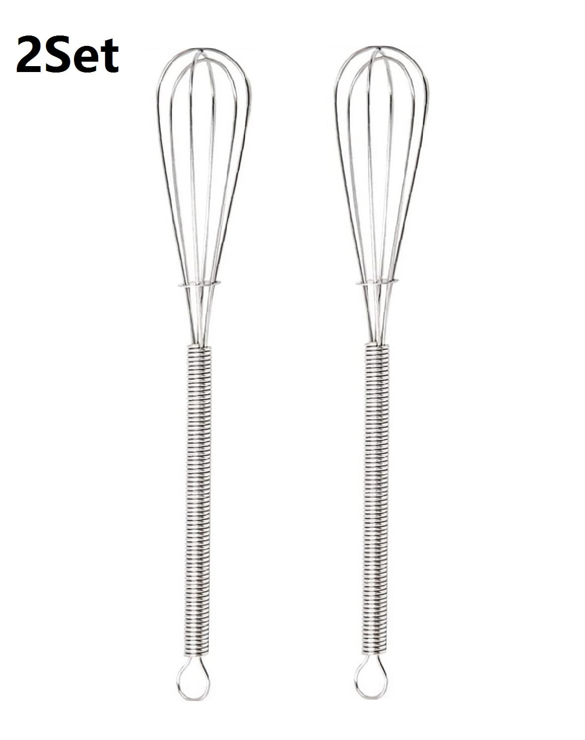 2 Pieces 7" Stainless Steel Balloon Wire Whisk Set Whisks for Whipping