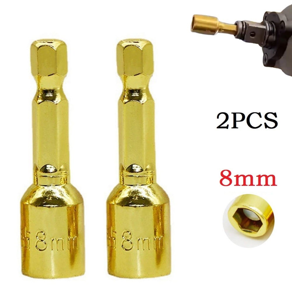 RAINB 2Pcs 8Mm Magnetic Nut Screwdriver Socket Bit Hand Drill Hex Shank ...