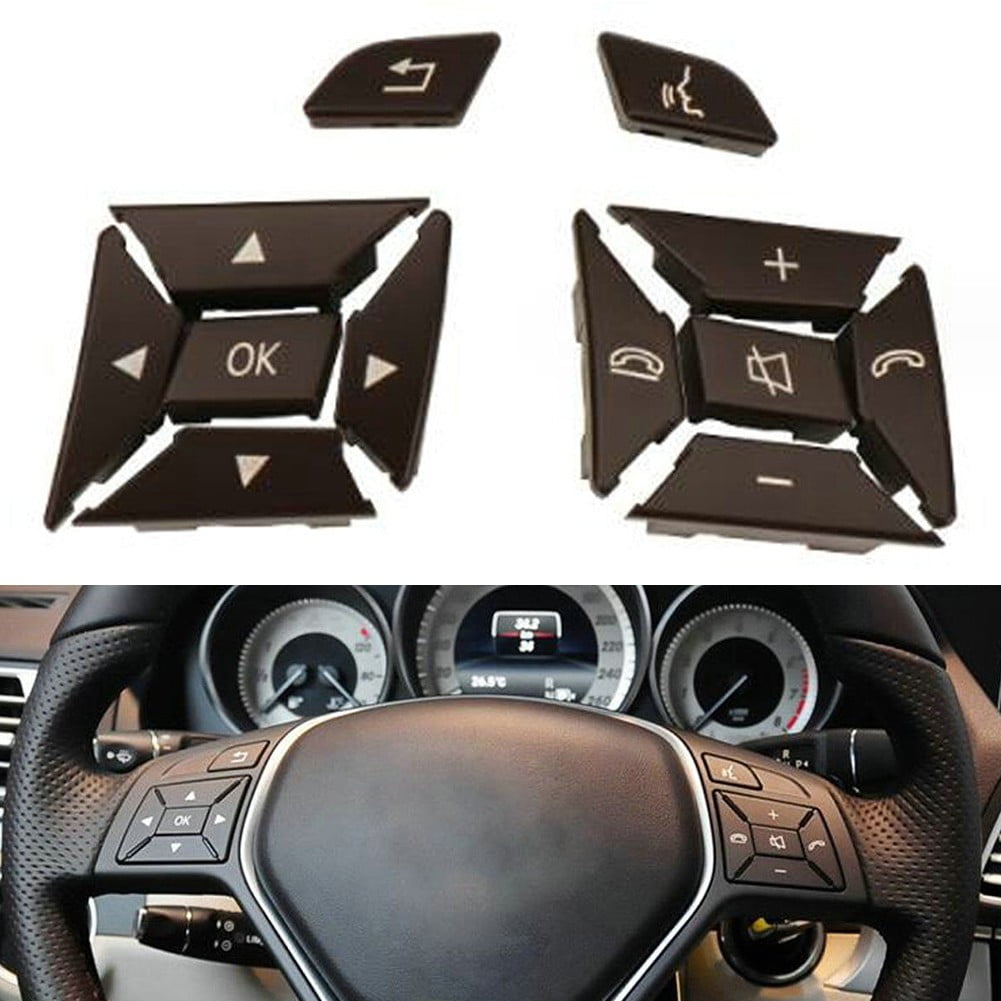 RAINB Brown Steering Wheel Switch Buttons For Mercedes W204 W212 C200