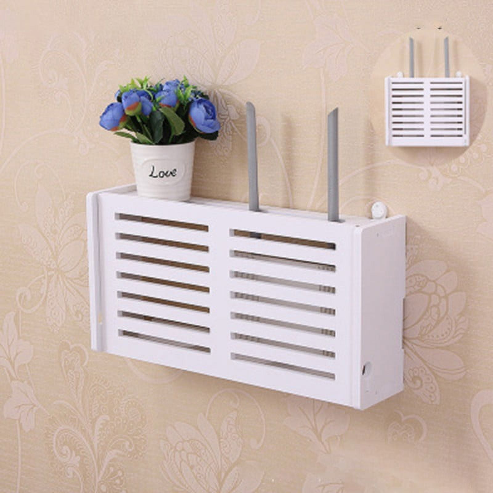 RAINB No Drill Cable Router Storage Box Shelf Wall Hangings Bracket ...