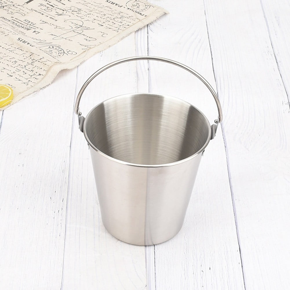 RAINB Stainless Steel Small Portable Ice Bucket With Handles Chip Cup