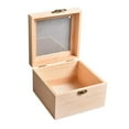 thumbnail image 1 of RAINB Wooden Square Hinged Storage Boxes Craft Gift Storage Container Dust Jewelry Box, 1 of 6