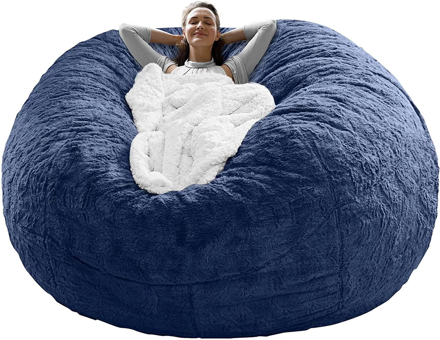 Bean Bag Chair Sofa Cover with mudda Cover Without Beans for Gift home 3XL  Blue