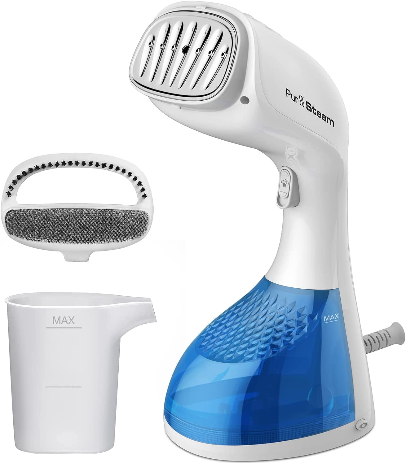 RAINBEAN Handheld Garment Steamer for Clothes,1400W Wrinkle Remover, Blue/White