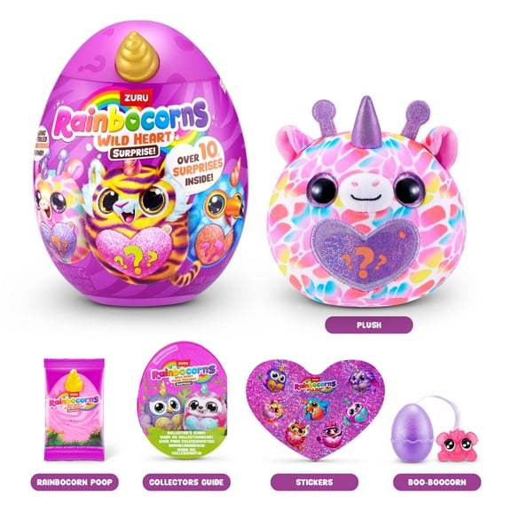 Rainbocorns Wild Heart Surprise (Assorted), Mystery Egg Soft Stuffed Animal Plush Toy by ZURU