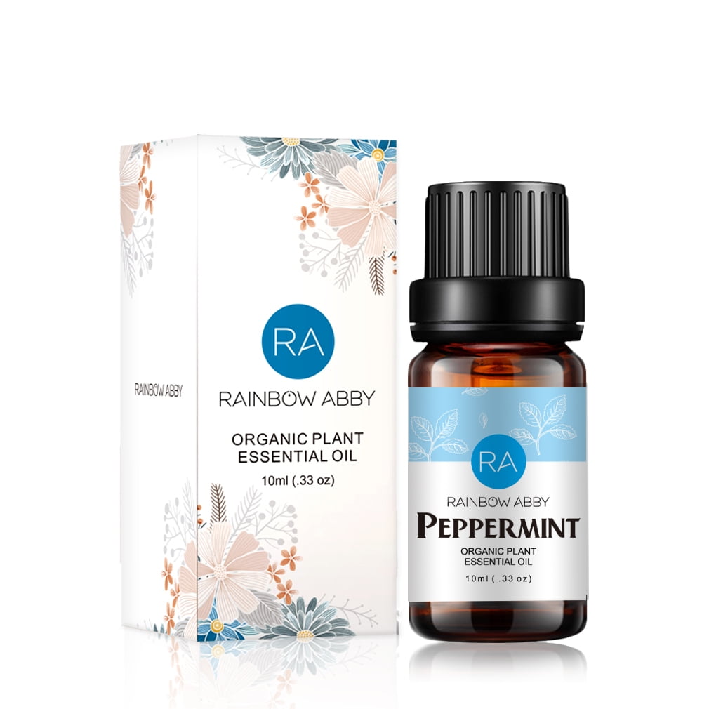 RAINBOW ABBY Peppermint Essential Oils - 100% Pure Olis for Diffuser Massage - 10mL