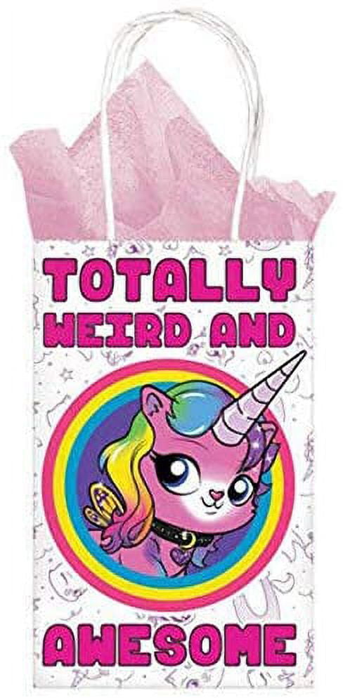 AMSCAN RAINBOW BUTTERFLY UNICORN KITTY PAPER FAVOR BAGS (8) ~ Birthday Party Supplies
