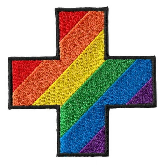 RAINBOW PATCH - Matt Stewart Art's Rainbow Plus Design - Embroidered Artwork Iron-On / Sew-On PATCH - 3" x 3"