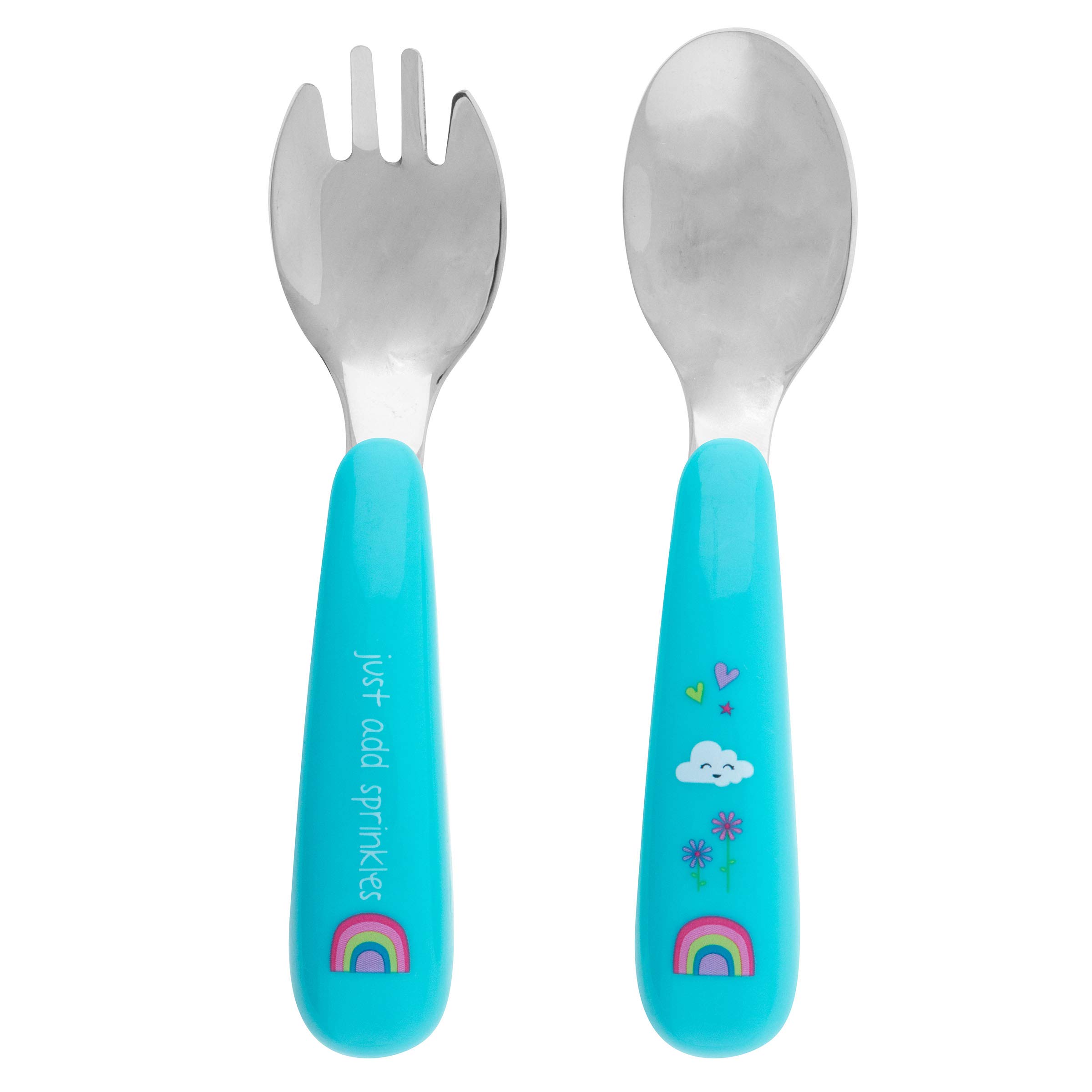 RAINBOW Spoon and Fork Sets for Kids Stainless Steel, BPAFree