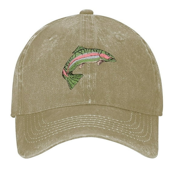 RAINBOW TROUT HAT Vintage Wash Dad Hat Adjustable Curved Brim Baseball Cap,Made In USA,Casual Outdoor Sports Fishing Cap for Men and Women