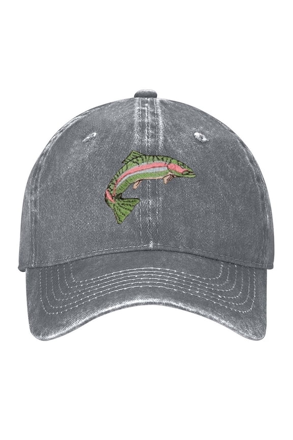 RAINBOW TROUT HAT Vintage Wash Dad Hat Adjustable Curved Brim Baseball Cap,Made In USA,Casual Outdoor Sports Fishing Cap for Men and Women