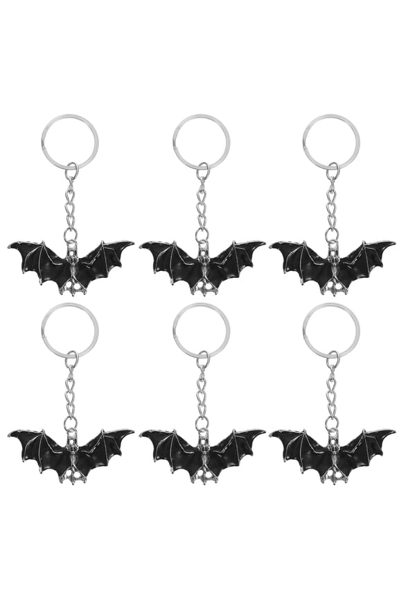 6pcs Keychains Bat Hanging Charm Key Rings Handbag Hanging Pendants