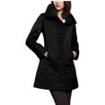 thumbnail image 1 of RAINFOREST WOMENS RUCHED FRONT HIDDEN HOOD TRAVEL RAIN JACKET (Black,X-Small), 1 of 4