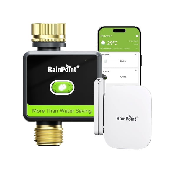 RainPoint WiFi Sprinkler Timer Garden Hose Automatic Watering System APP Remote Control for Lawn Yard Farm