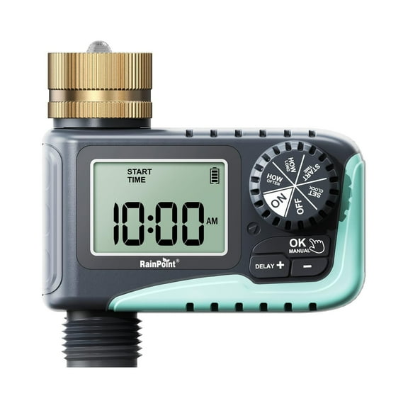 RainPoint Sprinkler Hose Timer Programmable Automatic Watering Controller Timer for Outdoor Garden Lawn (TIV105-Brass Inlet)