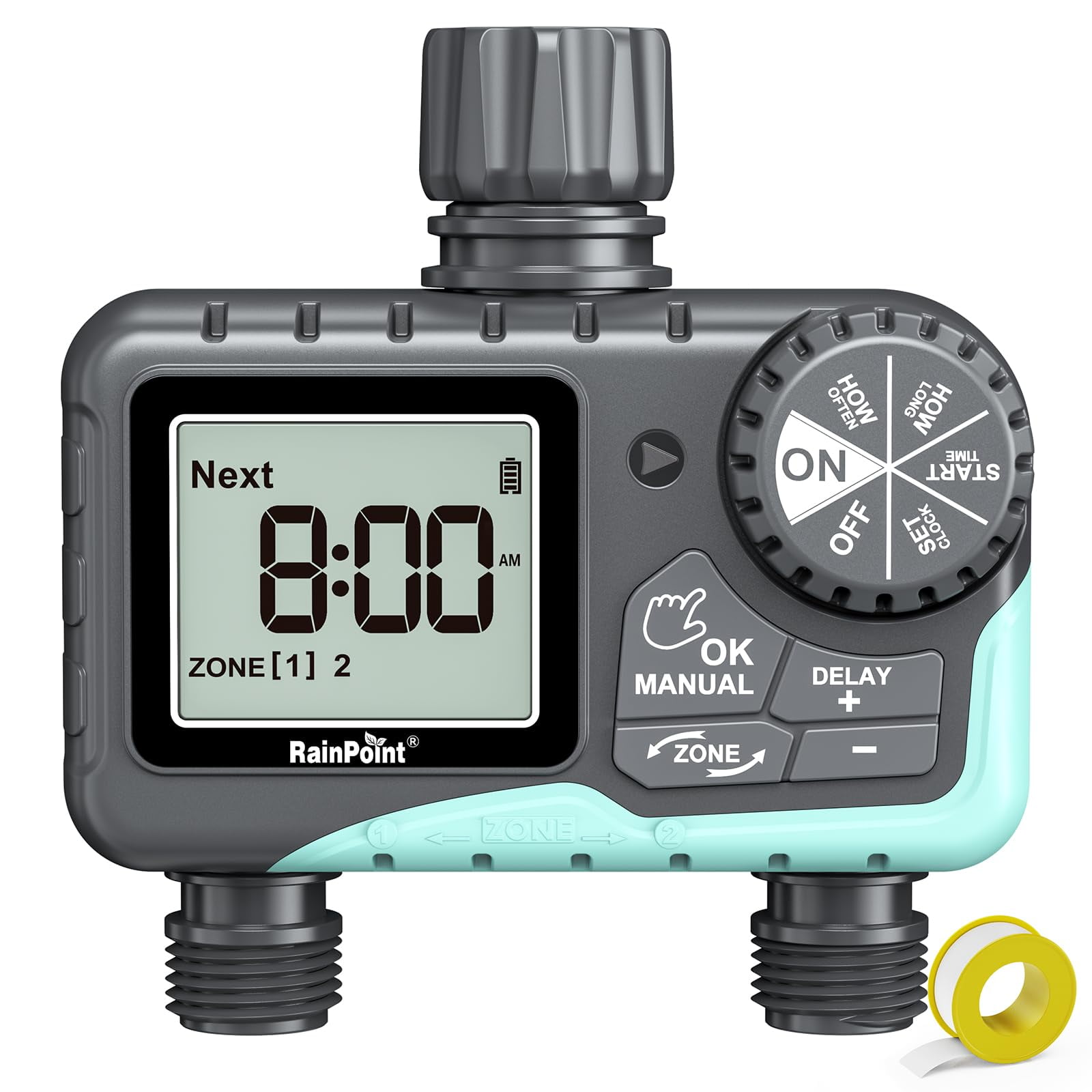 RAINPOINT Sprinkler Timer 2 JKF25 Outlet, Water Timer Hose ...