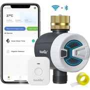 RainPoint Smart WiFi/BT Irrigation Controller - 2.4GHz Metal Hose Timer with App Control, Multi-Zone Expansion & Watering Records