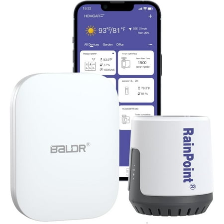 Rainpoint Wireless Digital Rain Gauge with Smart Gateway Hub for Accurate Rainfall Monitoring