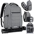 thumbnail image 1 of RAINSMORE 14 Inch Laptop Bag Camera Backpack with Rain Cover Anti Theft Travel Case Waterproof Large Capacity Photography Backpack,Gray, 1 of 9