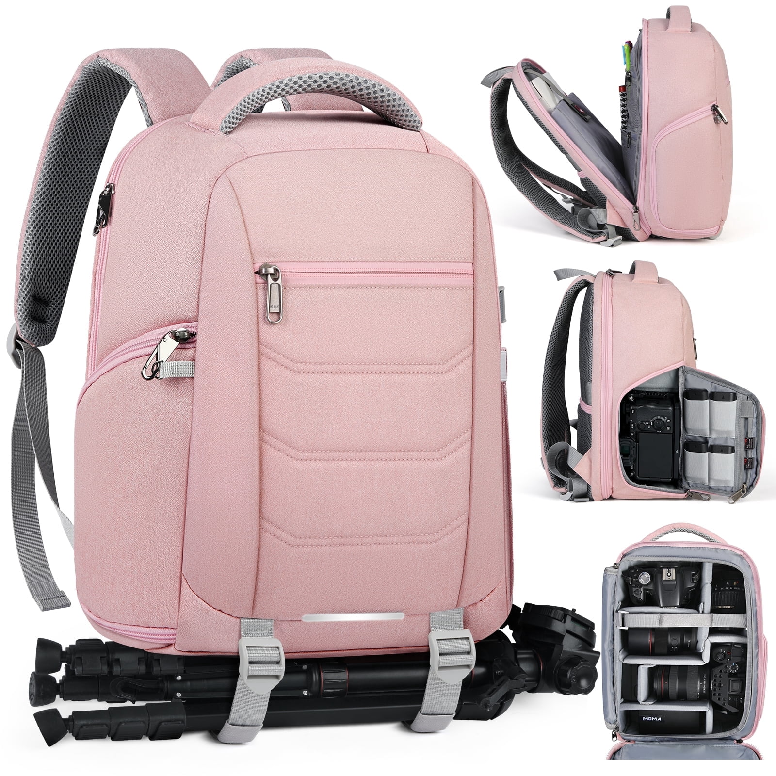 RAINSMORE 14 Inch Laptop Bag Camera Backpack with Rain Cover Anti Theft ...