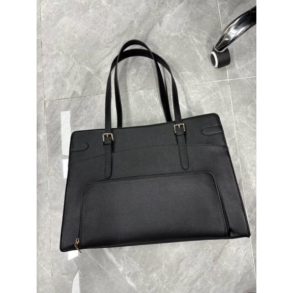 RAINSMORE 15.6 inch Lunch Tote Bag for Women Laptop Bags with Insulated Lunch Compartment Teacher Work Bag for Office Travel,BlackWhite