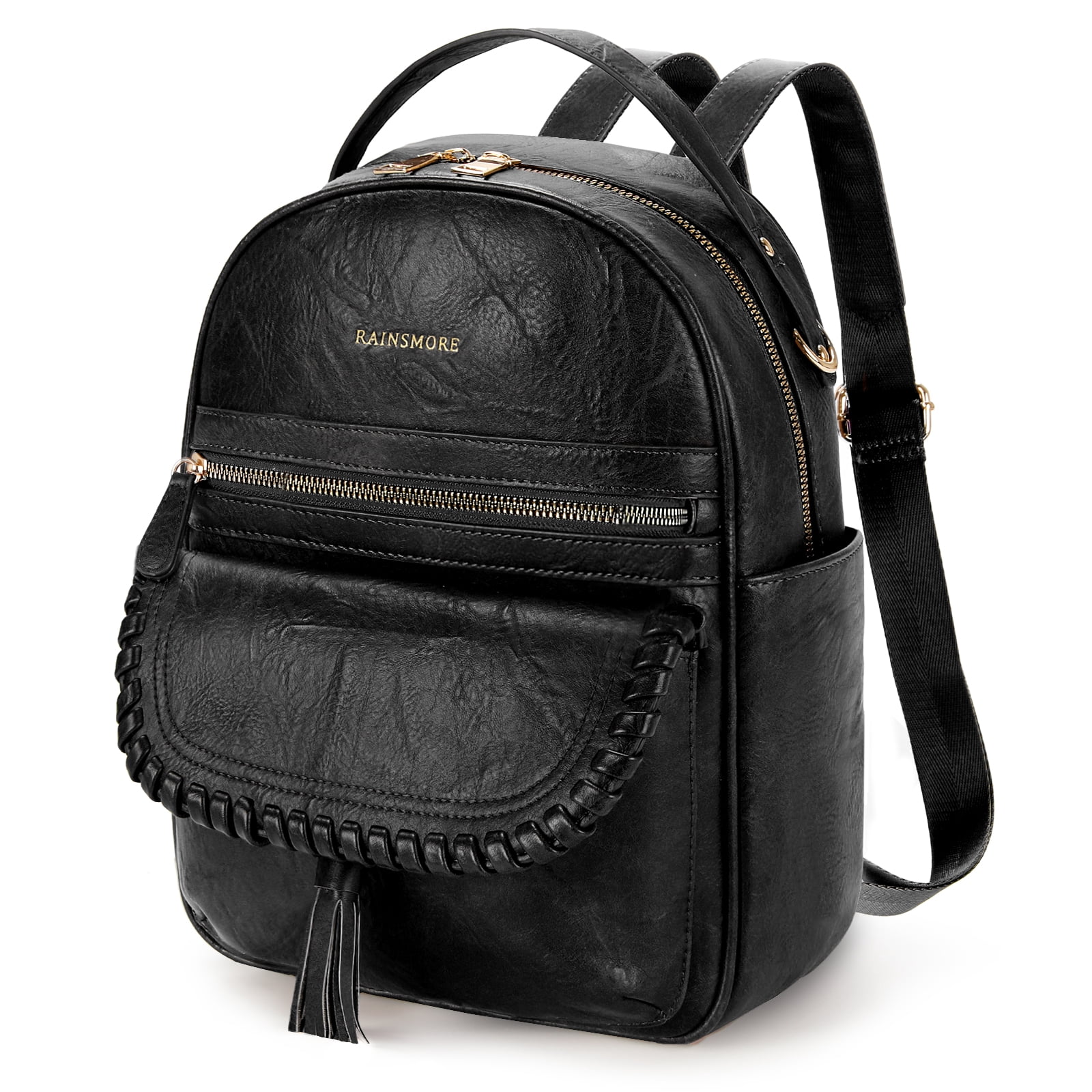 RAINSMORE Backpack Purse for Women PU Leather Waterproof Fashion ...
