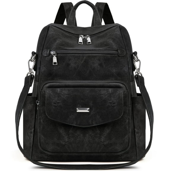 RAINSMORE Convertible Backpack Purse for Women Designer PU Leather Backpack Purse Waterproof Women's Fashion Backpack Handbags