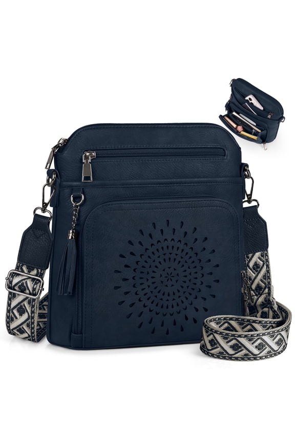 Crossbody Bags for Women Leather Crossbody Purse Designer Womens Shoulder Handbags Trendy Cross Body Purse,Blue