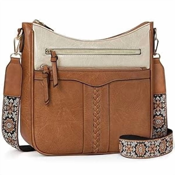 RAINSMORE Crossbody Bags for Women Leather Shoulder Handbags Trendy Crossbody Purses Soft Lightweight Travel Purse,Black