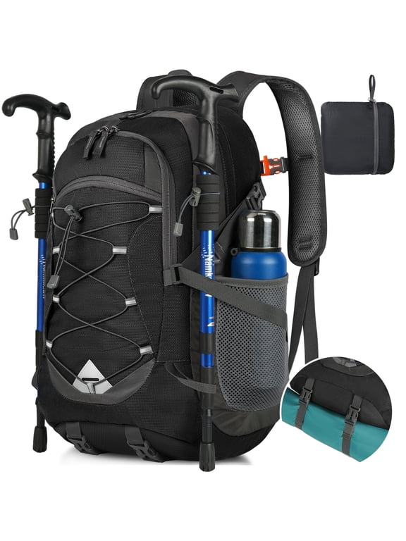 Hiking Backpack 40L Packable Lightweight Camping Backpack Men Women Waterproof Hiking Climbing Backpack Outdoor Travel,Black