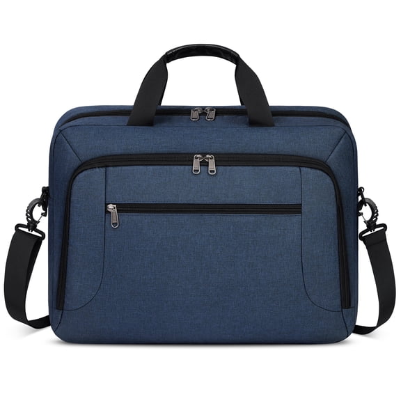 RAINSMORE Laptop Bag 17.3 Inch Laptop Briefcase for Men Women Large Waterproof Laptop Case Business Office Work Computer Bag Adjustable Shoulder Messenger Bag,Blue
