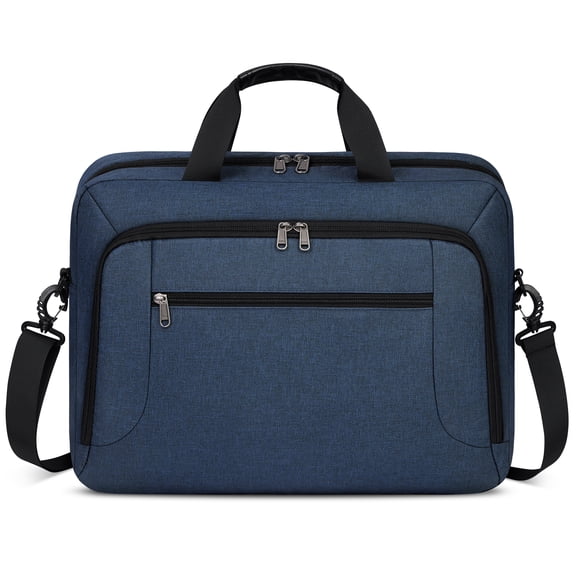 RAINSMORE Laptop Bag 17.3 Inch Laptop Briefcase for Men Women Large Waterproof Laptop Case Business Office Work Computer Bag Adjustable Shoulder Messenger Bag,Blue