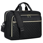 RAINSMORE Laptop Bag 17.3 Inch Laptop Briefcase for Women Men Waterproof Shoulder Messenger Bag Large Computer Bag for Business Office Work College,Black