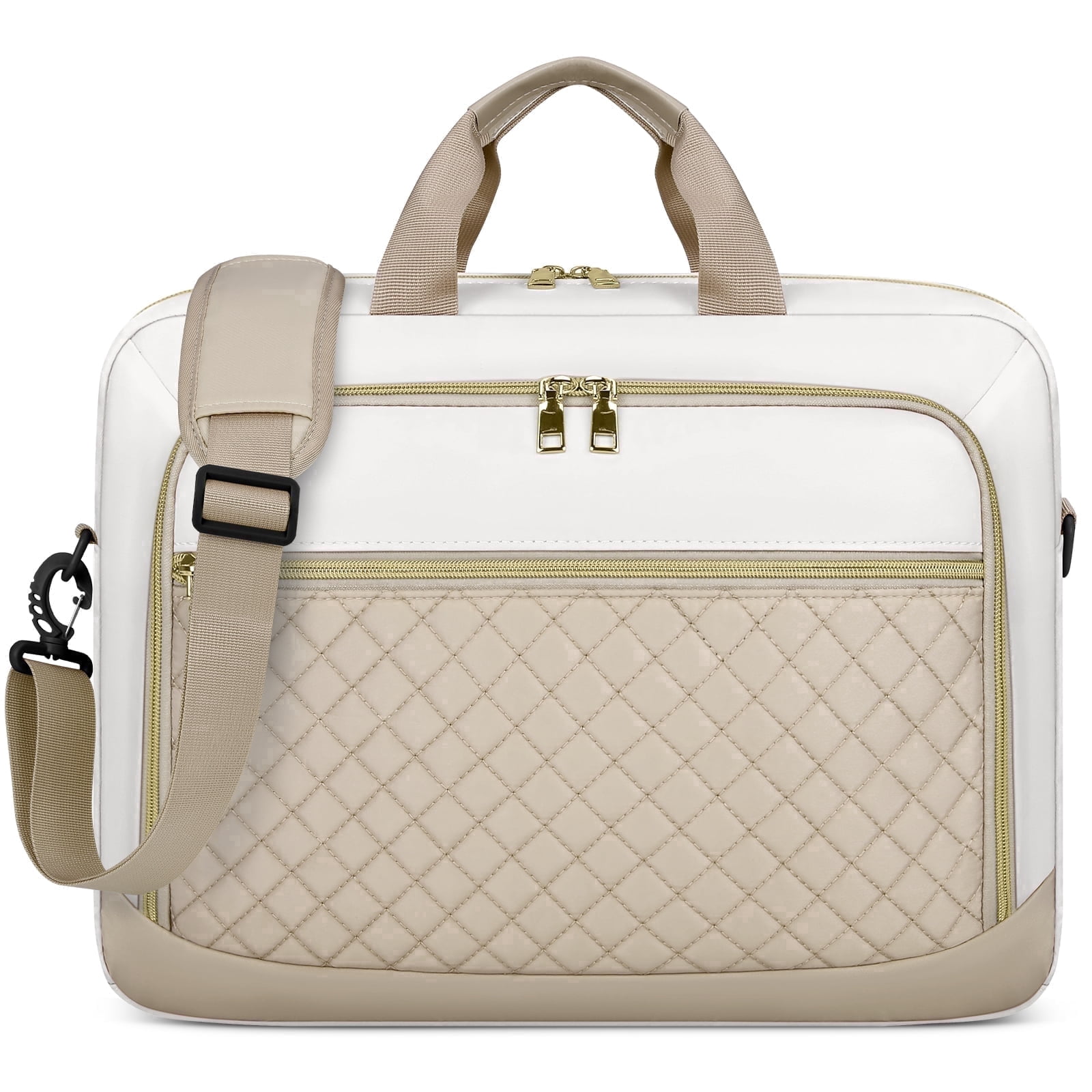 RAINSMORE Laptop Bag 17.3 Inch Laptop Briefcase for Women Men Waterproof Shoulder Messenger Bag Large Computer Bag for Business Office Work College,Khaki /Beige