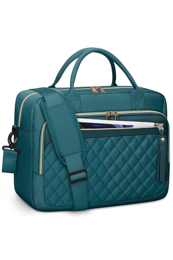 Laptop Bag 17.3-inch Briefcase for Women Waterproof Computer Messenger Shoulder Bags Large Laptop Case for Work Business Office Travel College,Dark green