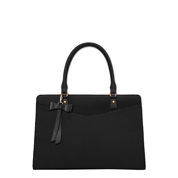 RAINSMORE Laptop Bag for Women 15.6 Inch Laptop Briefcase PU Tote Bag Waterproof Computer Tote Bag for Business Office Work Lightweight Shoulder Handbag,Blue