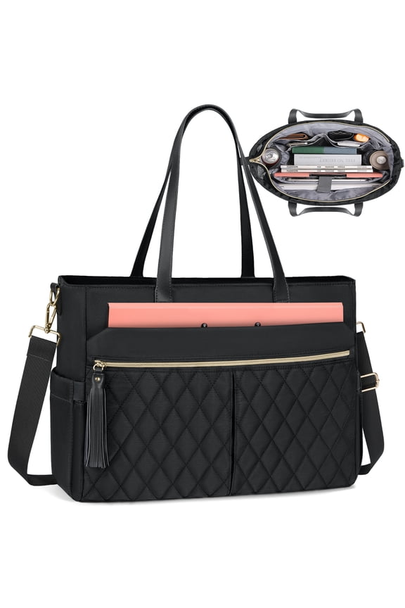 Laptop Bag for Women 15.6inch Laptop Tote with Insulated Pockets Large Handbag Teacher Nurse Tote Bag Professional Work Computer Messenger Briefcase for Office Business