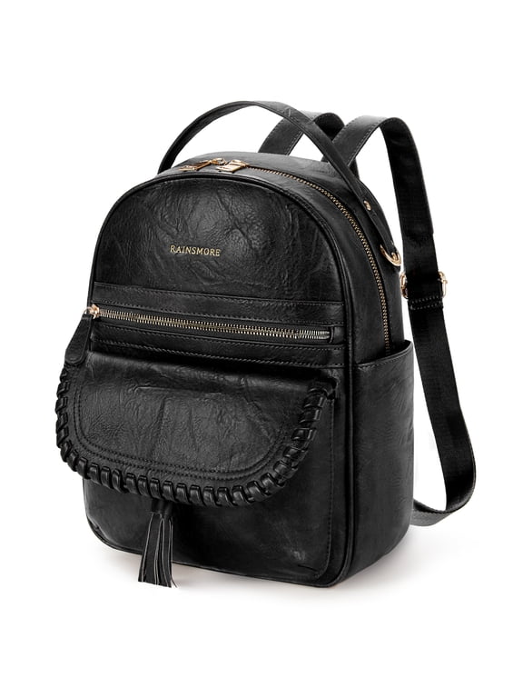 Backpack Purse for Women PU Leather Waterproof Fashion Backpack Casual Daypack for Business Travel College,Black