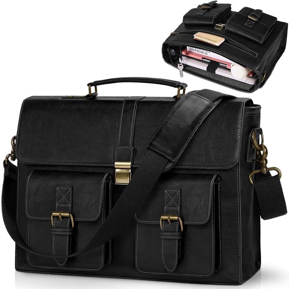 Men's Messenger Bag Inch Vintage Canvas Leather Satchel