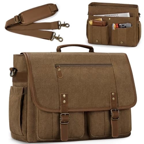 Large Messenger Bag For Men & Women - 17 Inch Laptop Crossbody Bag With Camera Insert
