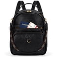 thumbnail image 1 of RAINSMORE Backpack Purse for Women PU Leather Backpack for Work Office Small Fashion Daypack for College Travel,Black, 1 of 8