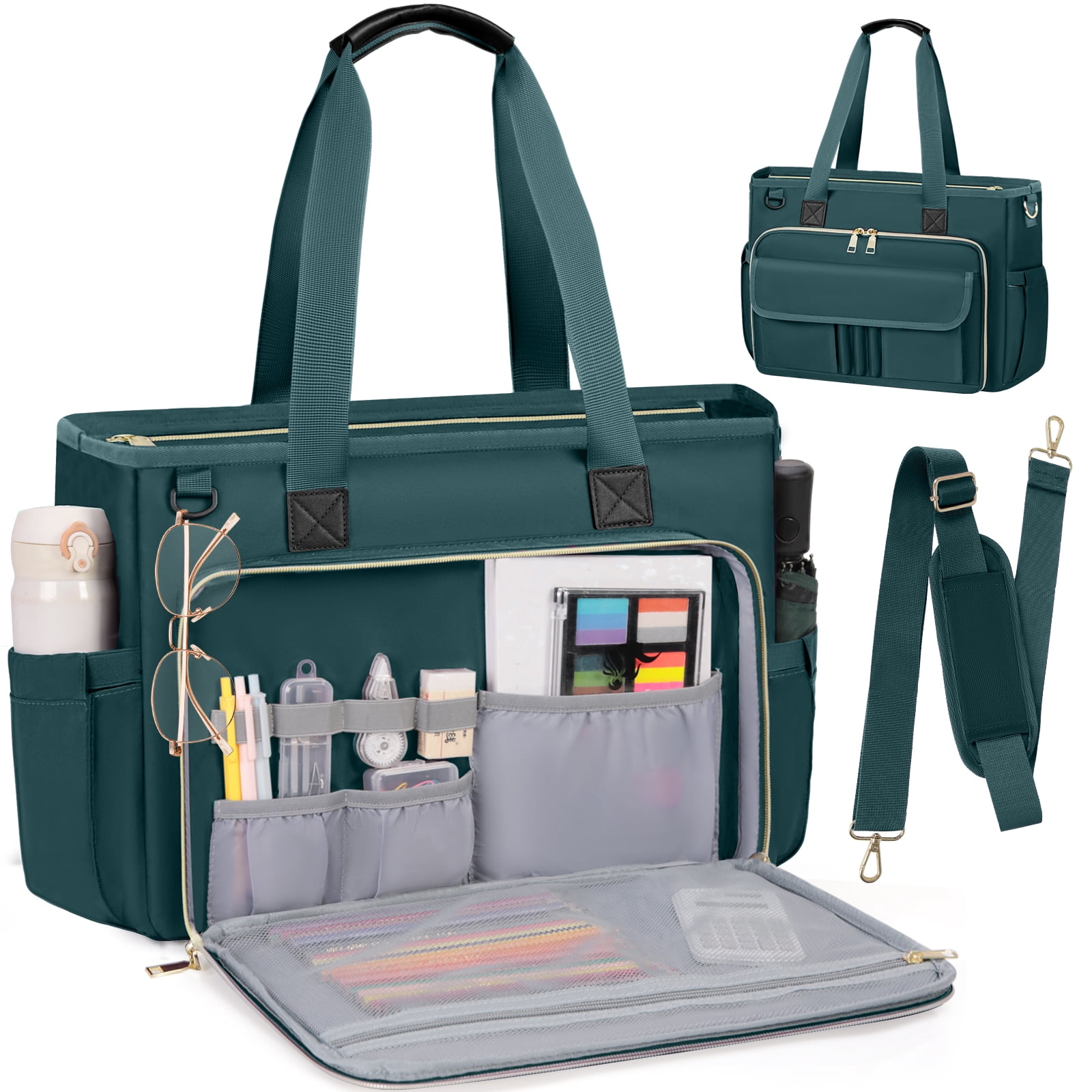 RAINSMORE Teacher Tote Bag 15.6 inch Laptop Bag for Women Work Bags Nurse Bag Lightweight Laptop Tote Computer Briefcase