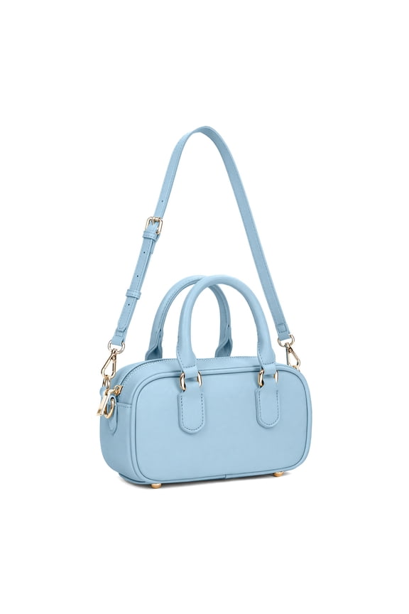 Women's Retro Bowler Handbags Minimalist Small Top Handle Purse Satchel Crossbody Shoulder Purse Cute Ladies Handbags for Work,Blue