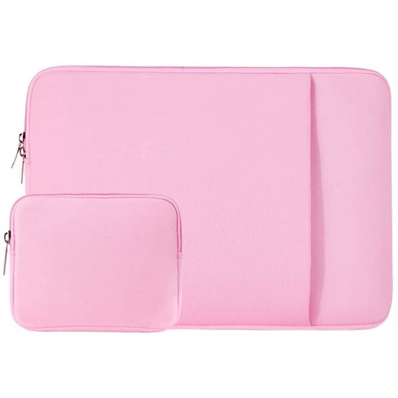 RAINYEAR 11-11.6 Inch Laptop Sleeve Case Soft Carrying Computer Bag Cover with Front Pocket & Accessories Pouch,Compatible with 11.6 MacBook Air for 11" Notebook Tablet Ultrabook Chromebook(Pink)
