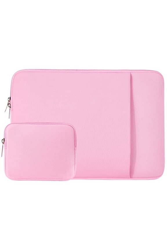 11-11.6 Inch Laptop Sleeve Case Soft Carrying Computer Bag Cover with Front Pocket & Accessories Pouch,Compatible with 11.6 MacBook Air for 11" Notebook Tablet Ultrabook Chromebook(Pink)