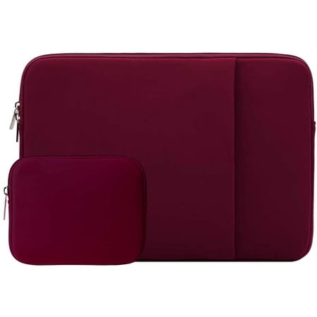 RAINYEAR 11-11.6 Inch Laptop Sleeve Case Soft Carrying Computer Bag Cover with Front Pocket & Accessories Pouch,Compatible with 11.6 MacBook Air for 11" Notebook Tablet Ultrabook Chromebook(Red)