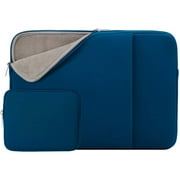 RAINYEAR 11 Inch Laptop Sleeve Case Soft Lining Cover Bag with Front Pocket & Accessories Pouch,Compatible with 11.6 MacBook Air for 11" Notebook Computer Tablet Chromebook(Navy Blue,Upgraded Version)